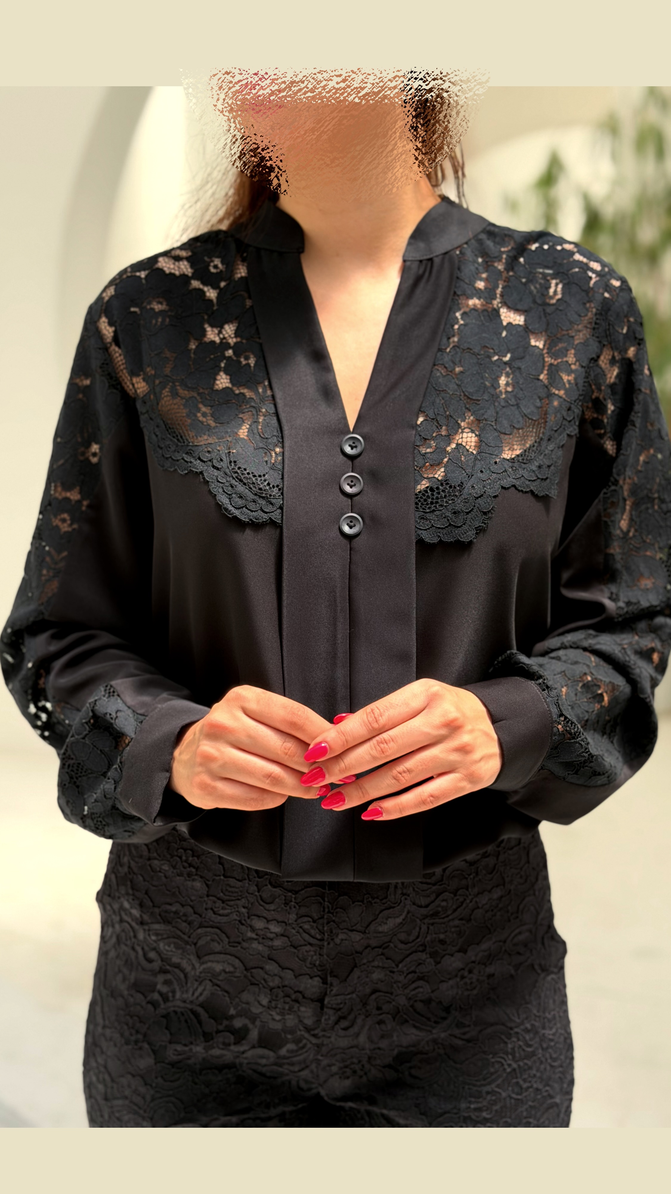 شومیز سه دکمه گیپور