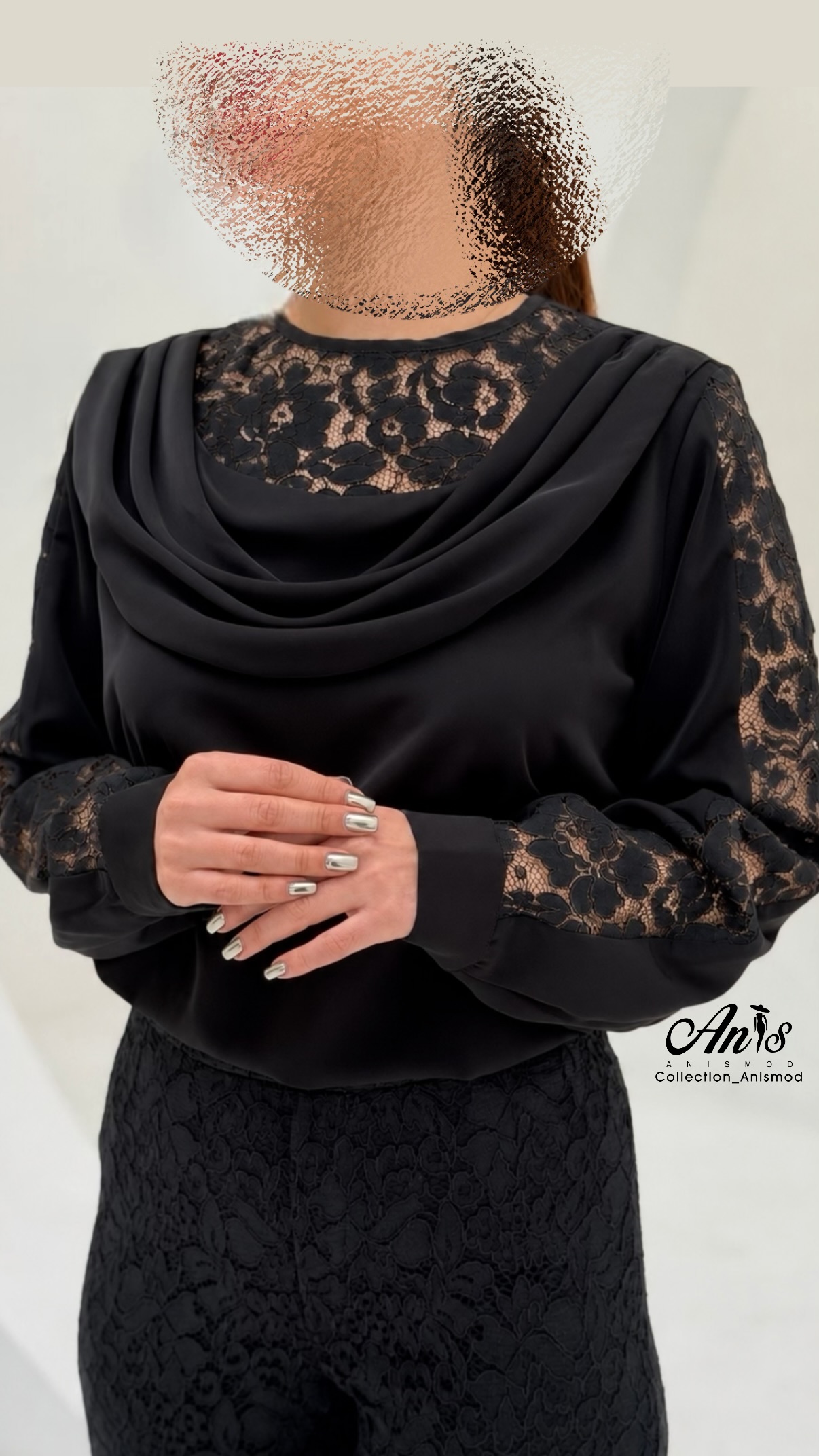 یقه دراپه گیپور کتان