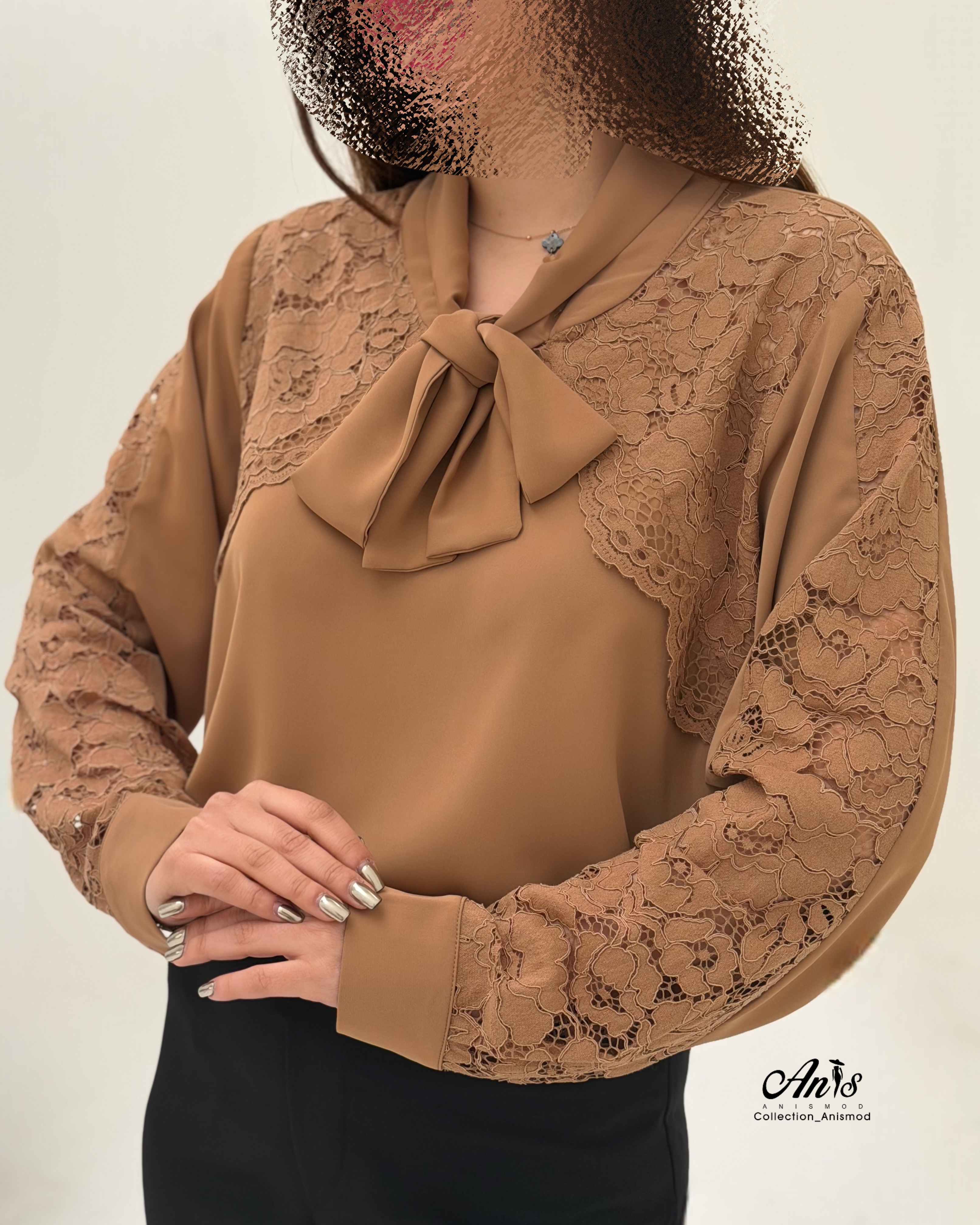 یقه کراواتی گیپور رنگی