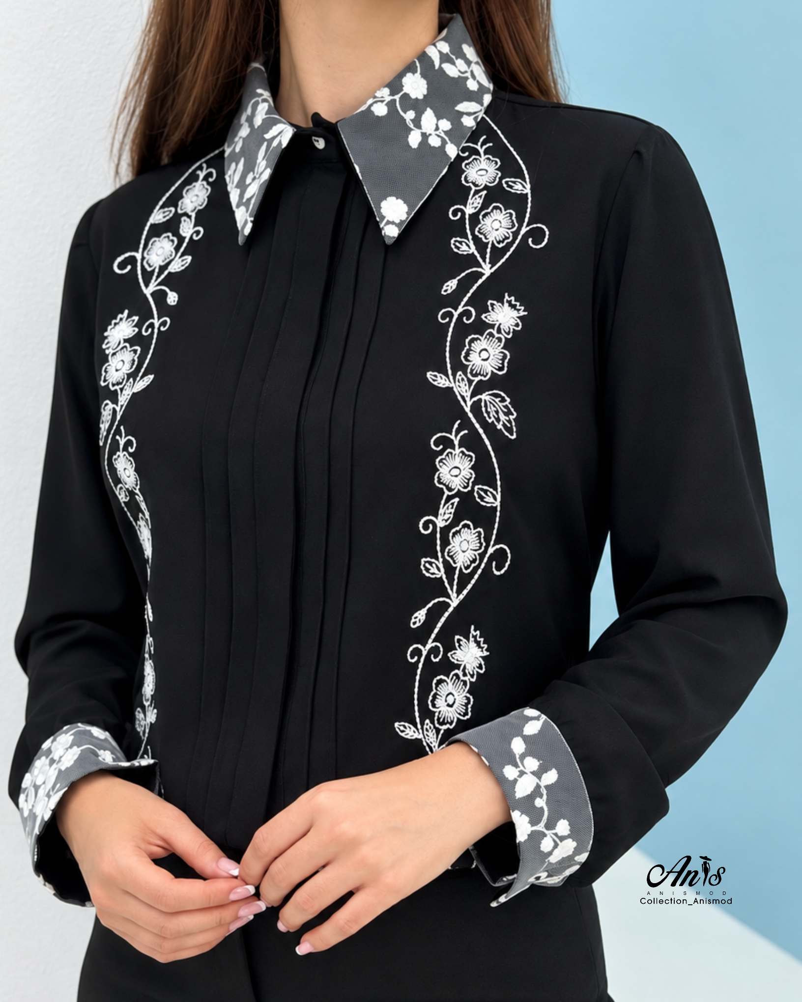 شومیز گلدوزی گیپور